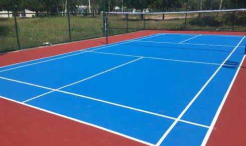 outdoor badminton court surface